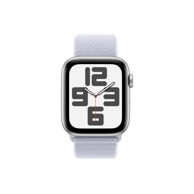 APPLE Watch SE GPS + Cellular 44mm Silver Aluminium Case with Blue Cloud Sport Loop