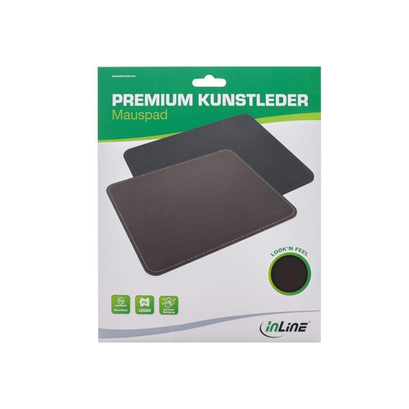 INLINE Maus-Pad Premium Kunstleder braun