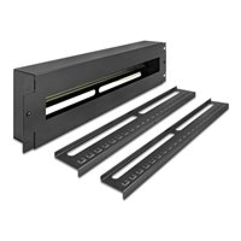 DELOCK 48,26cm 19Zoll Schutzschalterleiste mit Abdeckung und Hutschiene