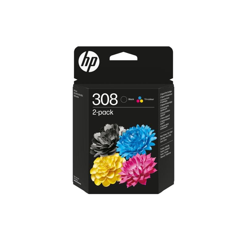 HP 308 - 2er-Pack - Schwarz, Gelb, Cyan, Magenta (6L6S6UE)