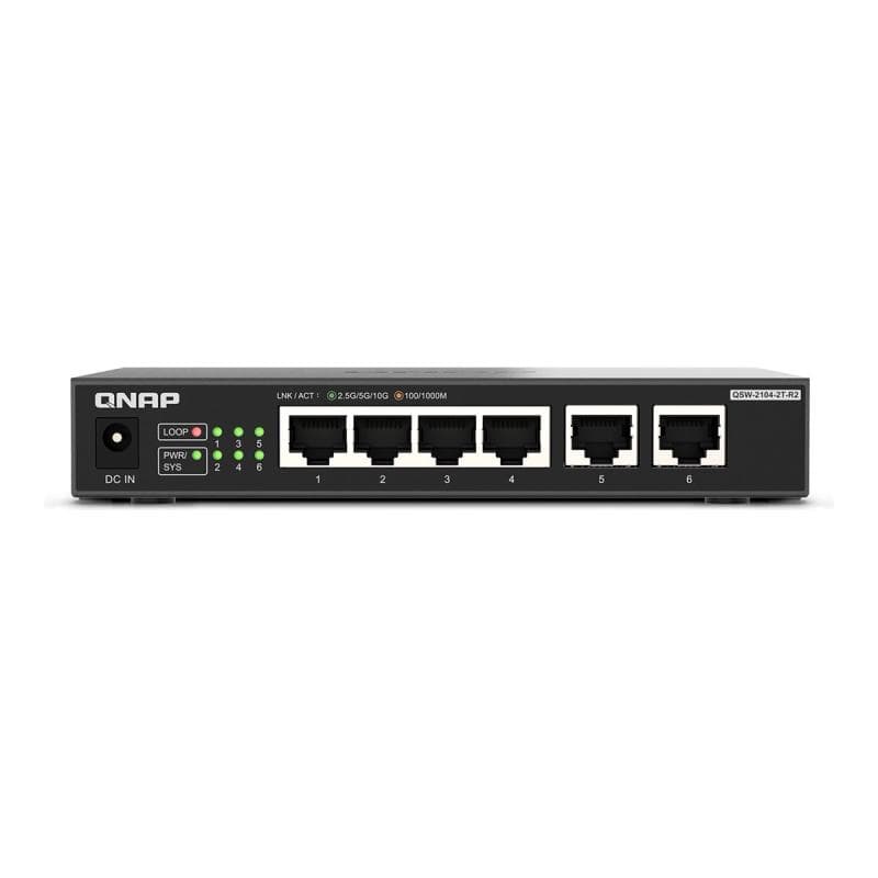 QNAP QSW-2104-2T-R2 2 ports 10GbE RJ45 5 ports 2.5GbE RJ45 unmanaged switch