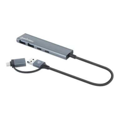 MANHATTAN 4-Port USB A/C Hub 2x USB-A 2x USB-C Ports
