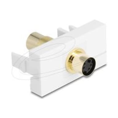 DELOCK Easy 45modul Mini-DIN 4 Pin Buchse zu Buchse vergoldet weiss
