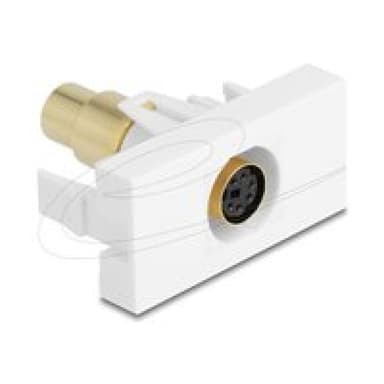 DELOCK Easy 45modul Mini-DIN 6 Pin Buchse zu Buchse vergoldet weiss