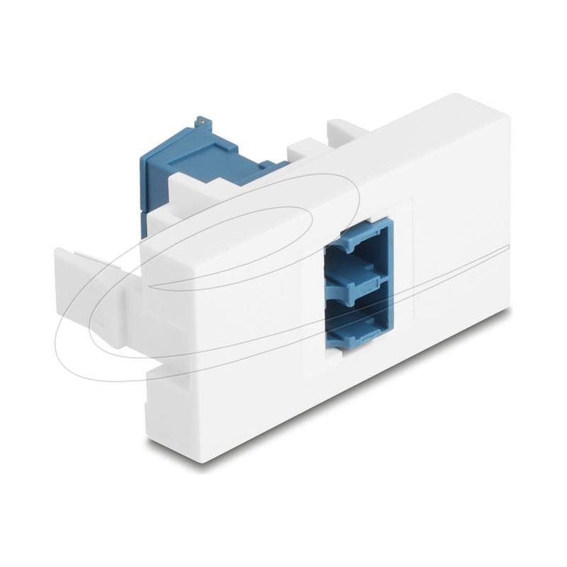 DELOCK Easy 45modul LC Duplex Buchse zu LC Duplex Buchse mit Laserschutzklappe innen blau / weiss