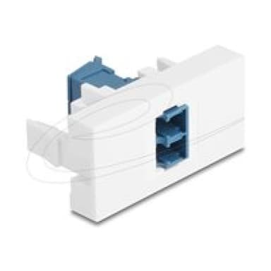 DELOCK Easy 45modul LC Duplex Buchse zu LC Duplex Buchse mit Laserschutzklappe innen blau / weiss