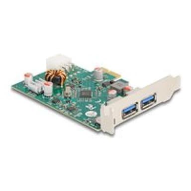 DELOCK PCIe x1 Karte zu 1x ext. USB-C PD 30W + 2 ext. USB 3.2 Gen 1 (6-Pin-Stromanschluss)