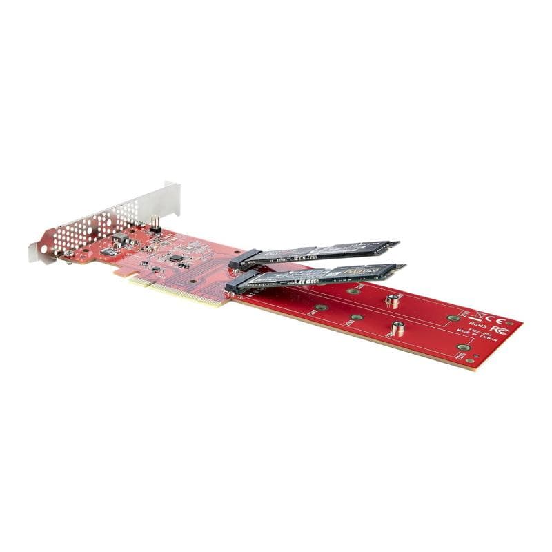 STARTECH.COM Dual M 2 PCIe AdapterKarte PCIe x8/ x16 auf Dual AHCI oder NVMe M.2 SSDs PCI Express