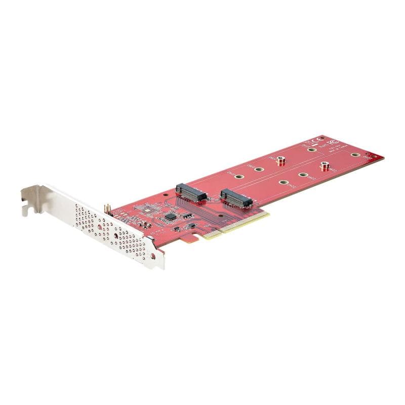 STARTECH.COM Dual M 2 PCIe AdapterKarte PCIe x8/ x16 auf Dual AHCI oder NVMe M.2 SSDs PCI Express
