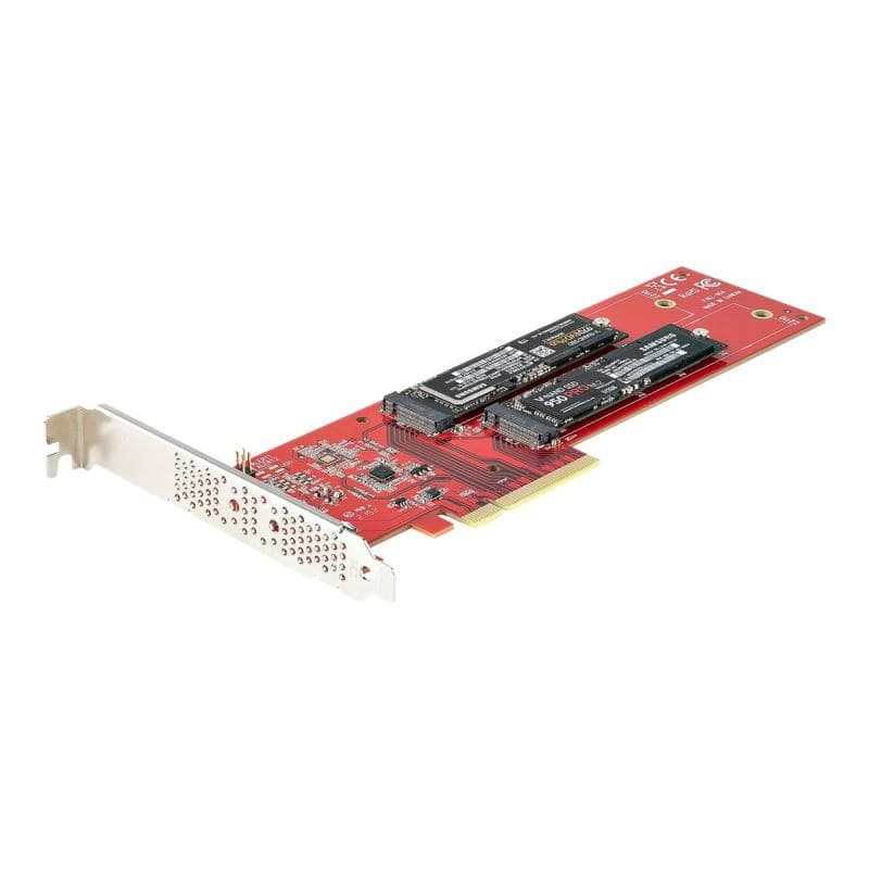 STARTECH.COM Dual M 2 PCIe AdapterKarte PCIe x8/ x16 auf Dual AHCI oder NVMe M.2 SSDs PCI Express
