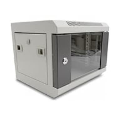DELOCK 25,4cm 10Zoll Netzwerkschrank mit Glastur 4 HE grau