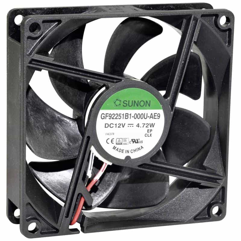 SUNON GF92251B1-000U-AE9 Axiallüfter 12 V/DC 127.3 m³/h (L x B x H) 92 x 92 x 25 mm SUNON GF92251B1-000U-AE9 Axiallüfter 12 V/DC 127.3 m³/h (L x B x H) 92 x 92 x 25 mm