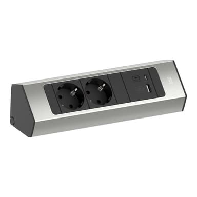 BACHMANN CASIA Steckdosenleiste 2m Edelstahl-Optik 1 Stück