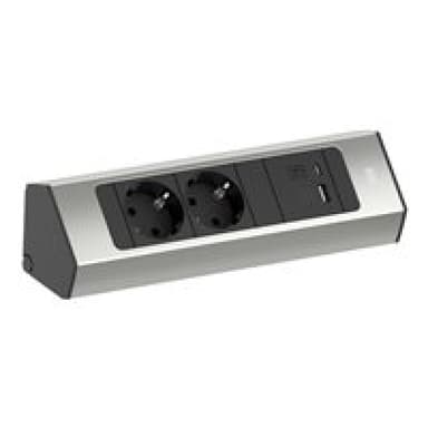 BACHMANN CASIA Steckdosenleiste 2m Edelstahl-Optik 1 Stück