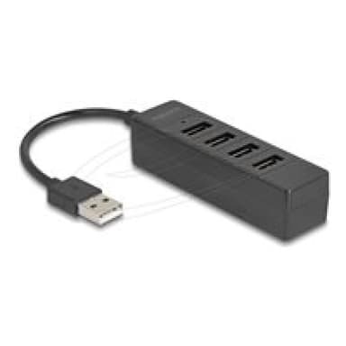 DELOCK USB Hub 4 Port USB 2.0 mit 4 x USB Typ-A Bu schwarz