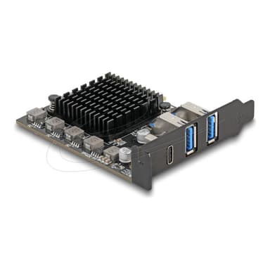 DELOCK PCI Express x4 Karte zu 1 x USB Type-C+ 2 Typ-A - Low Profile