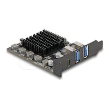 DELOCK PCI Express x4 Karte zu 1 x USB Type-C+ 2 Typ-A - Low Profile