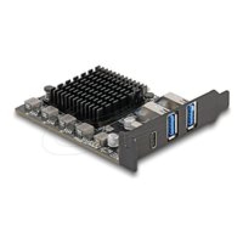 DELOCK PCI Express x4 Karte zu 1 x USB Type-C+ 2 Typ-A - Low Profile