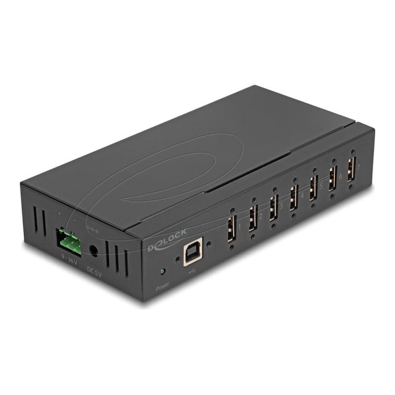 DELOCK Industrie Hub 7 x USB 2.0 Typ-A mit 15 kV ESD Schutz