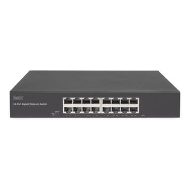 DIGITUS Switch 16-Port Gigabit, 19″ unmanaged schwarz