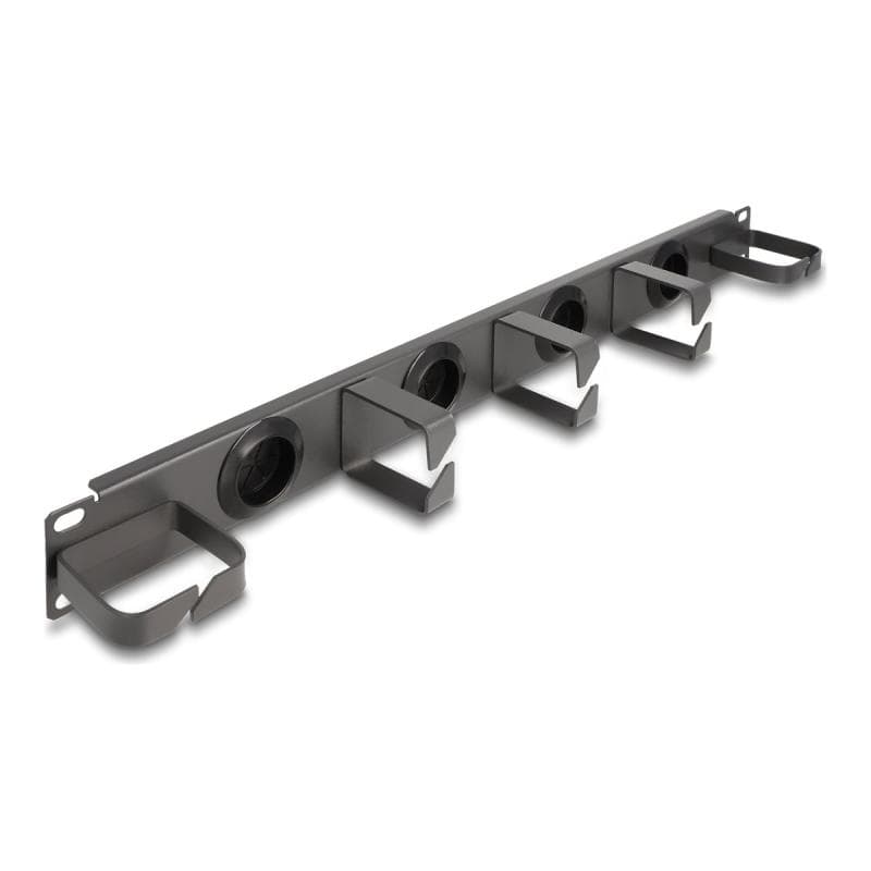 DELOCK - Verlegetafel für Rack-Kabelmanagement - 4 Gummikabeldurchführungen, 5 Metallhaken