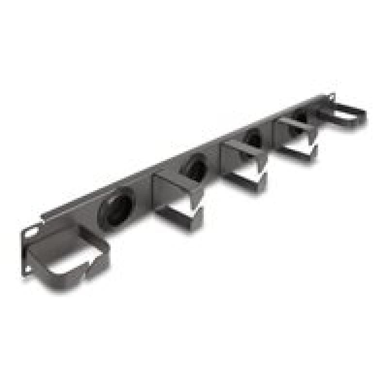 DELOCK - Verlegetafel für Rack-Kabelmanagement - 4 Gummikabeldurchführungen, 5 Metallhaken