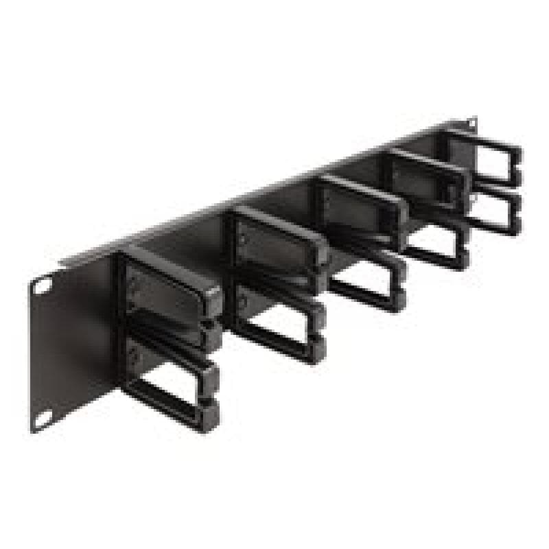 DELOCK - Verlegetafel für Rack-Kabelmanagement - with 10 plastic hooks - Schwarz - 2U