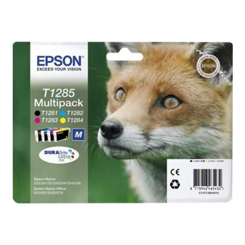 EPSON T1285 Multipack 4er Pack Schwarz, Gelb, Cyan, Magenta Tintenpatrone