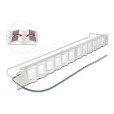 DELOCK 19″ Keystone Patchpanel mit 24 neigbaren Ports und Entlastungsschiene Stück