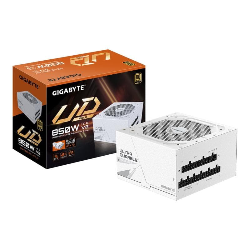 GIGABYTE UD850GM PG5 V2 ICE 850W ATX Netzteil, 80+ Gold, PCIe5.1, ATX3.1 voll modular