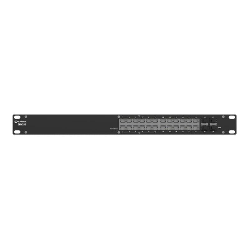 TELTONIKA SWM280 L2+ Managed Switch 24x total ETH 12x POE 4x SFP Ports