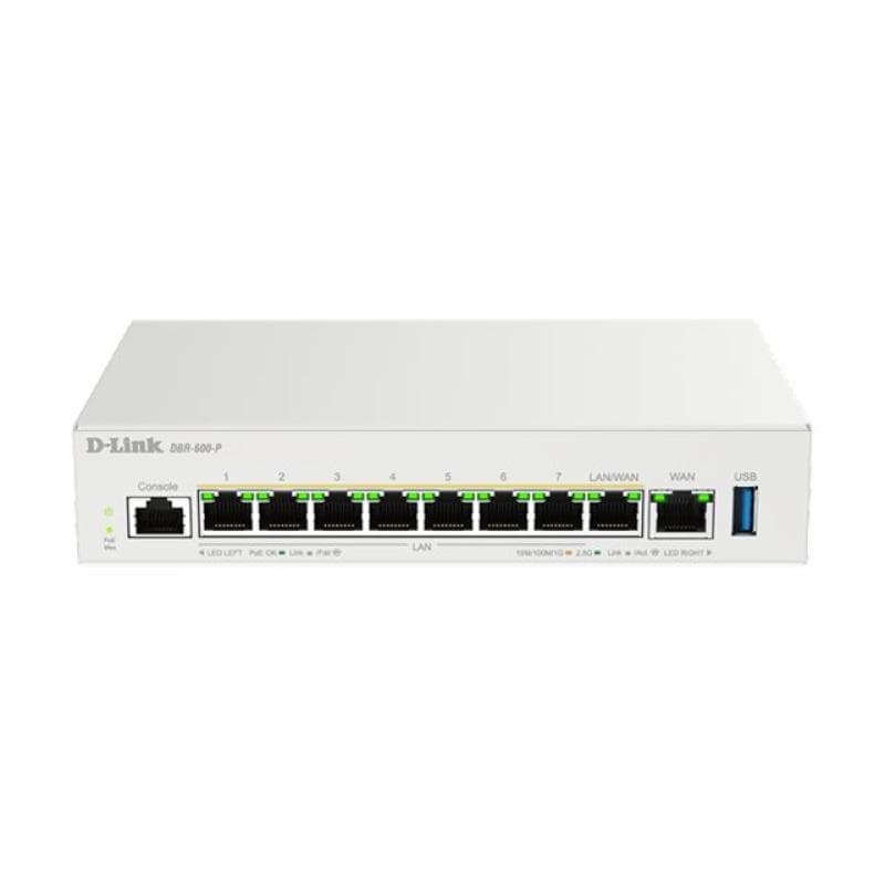 D-LINK Business PoE Router- 1 x 10/100/1000/2500 Mbit/s WAN Port- 7 x 10/100/1000/2500 Mbit/s