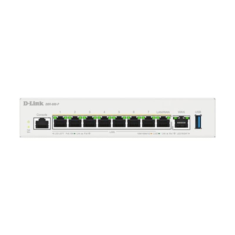D-LINK Business PoE Router- 1 x 10/100/1000/2500 Mbit/s WAN Port- 7 x 10/100/1000/2500 Mbit/s