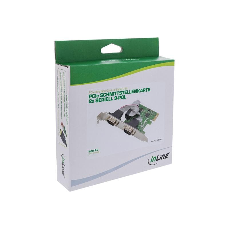 INLINE Schnittstellenkarte, 2x Seriell RS-232, PCIe, AX99100, Low-Profile