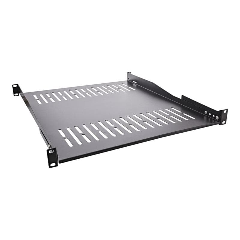INLINE 19″ Fachboden, 550mm, 50kg, 1HE, RAL 9005 schwarz