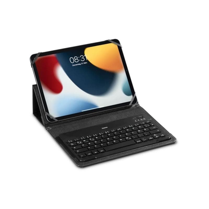 HAMA 00125131 Bluetooth-Tastatur mit Tablet-Tasche KEY4ALL X3100, Schwarz, QWERTZ