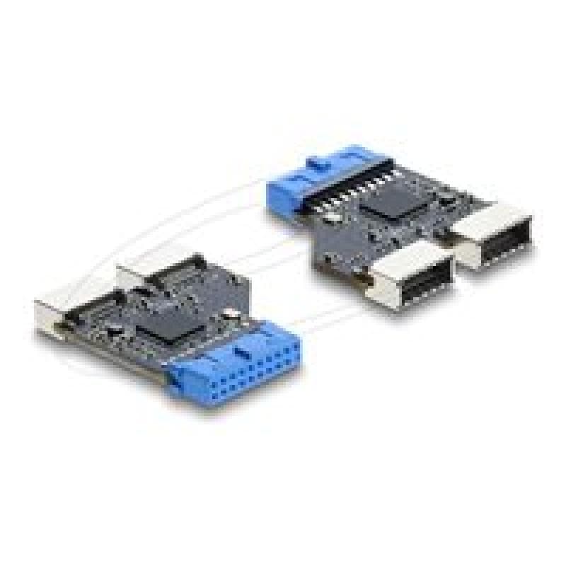 DELOCK USB 5Gbps Hub 20Pin Pfostenbuchse < 2x USB-A 5Gbps