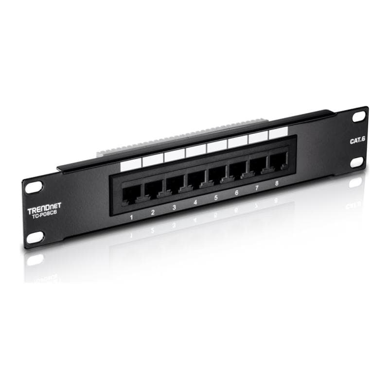 TRENDNET 8-PORT CAT.6 UNSHIELDED PATCH PANEL (10IN WIDE)