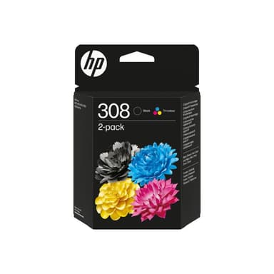 HP 308 Black/Tri-Color Original Ink Cartridge Combo 2-Pack