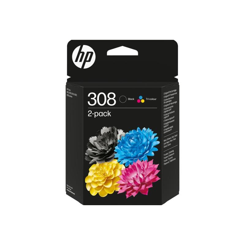 HP 308 Black/Tri-Color Original Ink Cartridge Combo 2-Pack