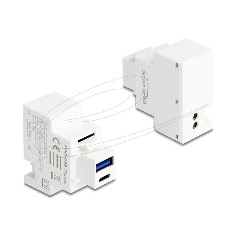 DELOCK Keystone Modul mit USB-C/A Ladebuchse PD 20W weiß