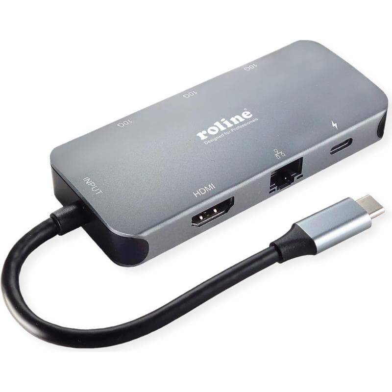 ROLINE USB 3.2 Gen 2 Typ C Multiport Dockingstation 4K HDMI LAN
