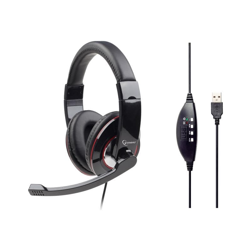 GEMBIRD Headset Gembird MHS-U-001, schwarz/rot, Retail