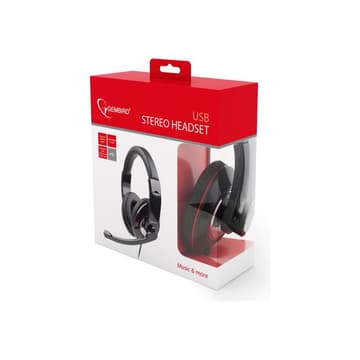 GEMBIRD Headset Gembird MHS-U-001, schwarz/rot, Retail