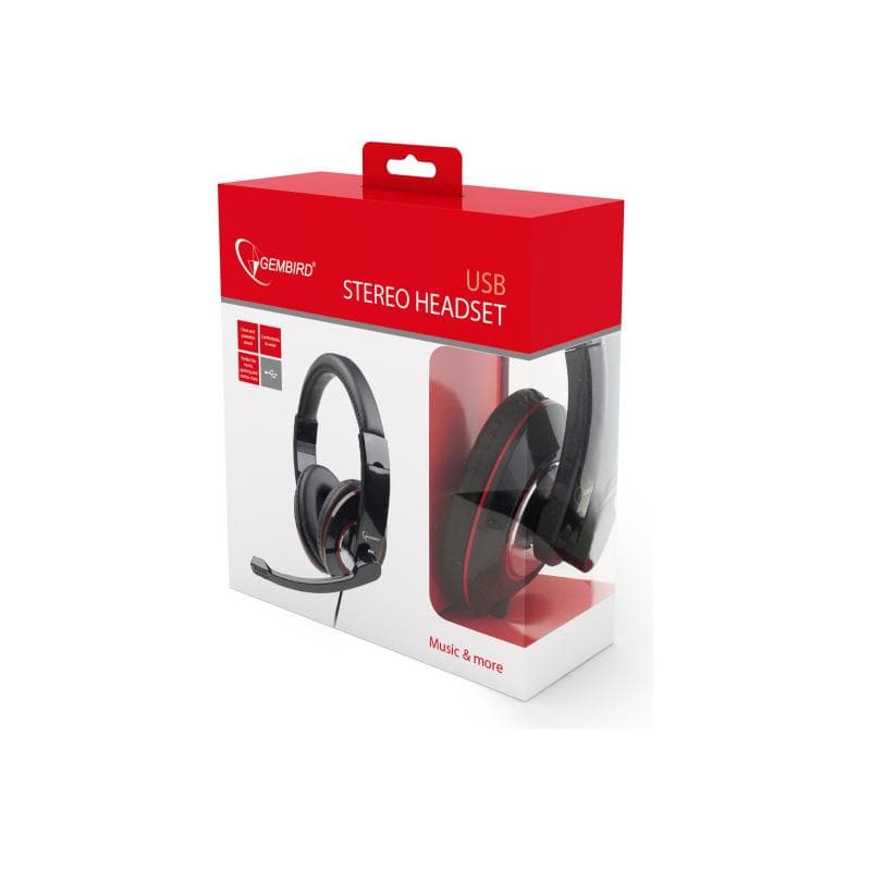 GEMBIRD Headset Gembird MHS-U-001, schwarz/rot, Retail