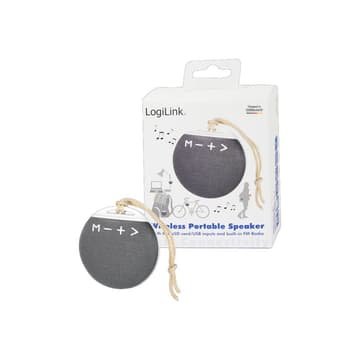LOGILINK Bluetooth Lautsprecher rund, kompakt, weiß/grau