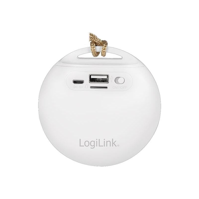 LOGILINK Bluetooth Lautsprecher rund, kompakt, weiß/grau