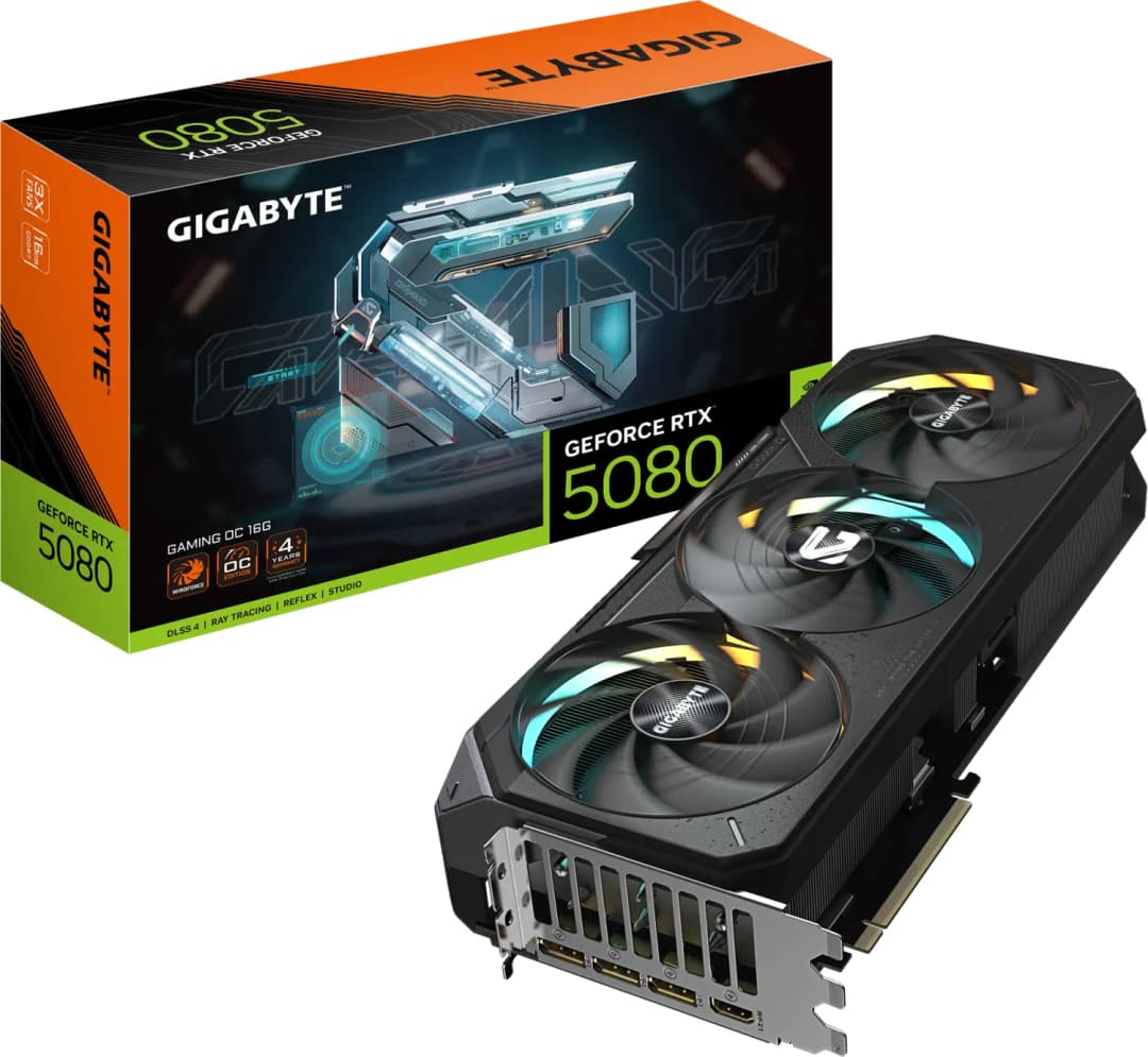 GIGABYTE GeForce RTX 5080 Gaming OC 16G, 16GB GDDR7, HDMI, 3x DP