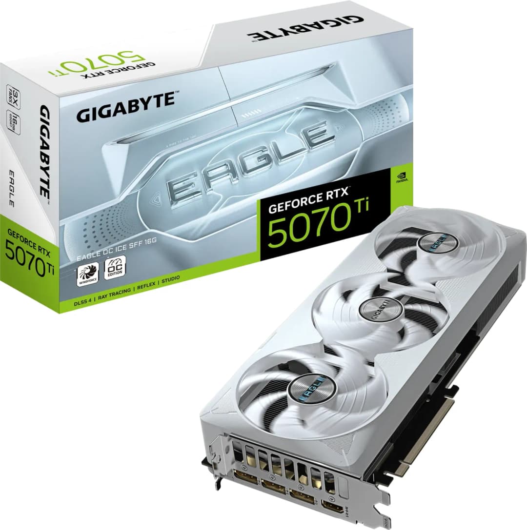 GIGABYTE GeForce RTX 5070 Ti Eagle OC ICE SFF 16G, 16GB GDDR7, HDMI, 3x DP