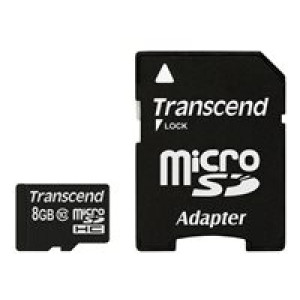  mSDHC 8GB TRANSCEND Card Class 10 inkl SD Adapter  